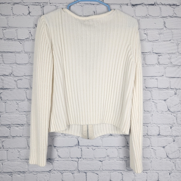 SO Size XL Cream Ribbed Zip Up Sweater - Picture 6 of 6